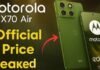 Price Leaked Moto X70 Air 2026 Moto X70 Air 2026